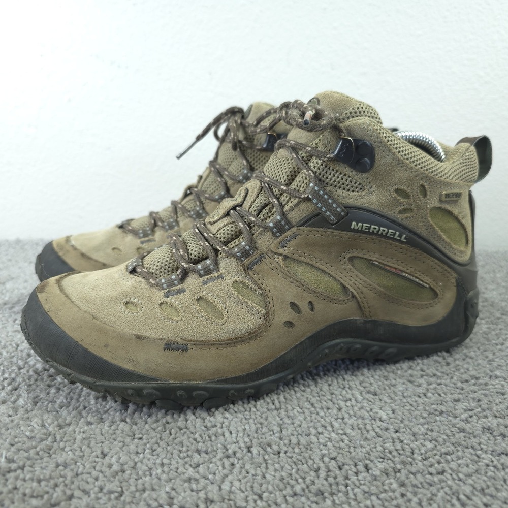 Merrell Chameleon Arc Mid Hiking Boots Womens 9 Brown J86946 Waterproof Vibram